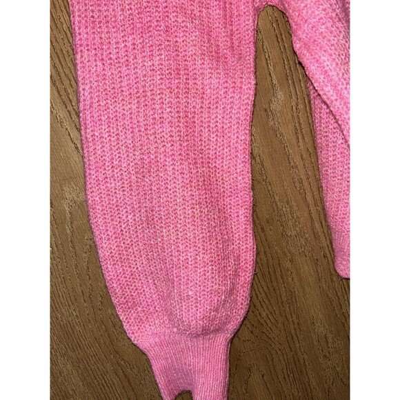 Barbie Pink Cable Knit Scallop Hem  Women's XL long sleeve Sweater - Picture 12 of 13